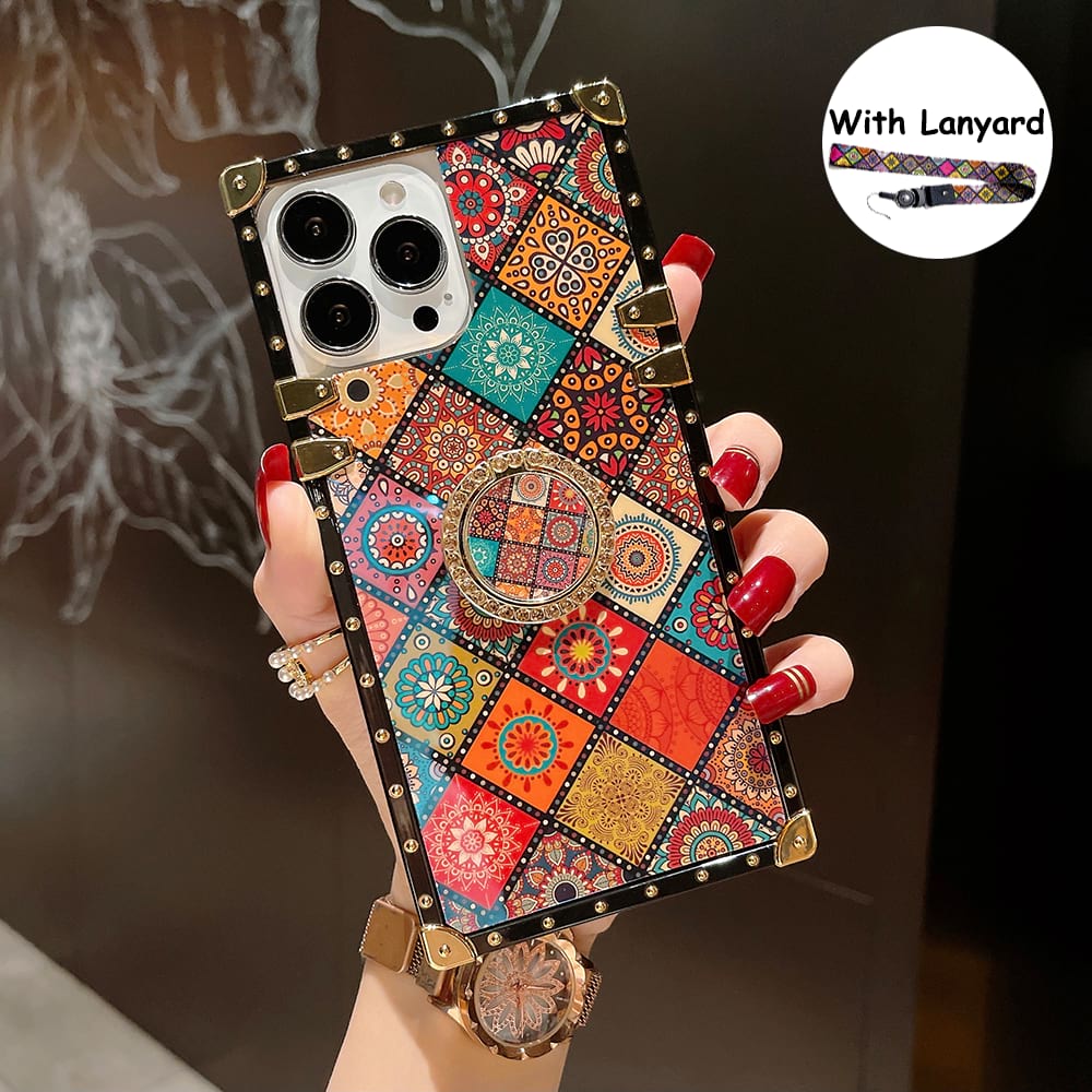 Bohemian Retro Ring Case With Lanyard for Samsung / iPhone