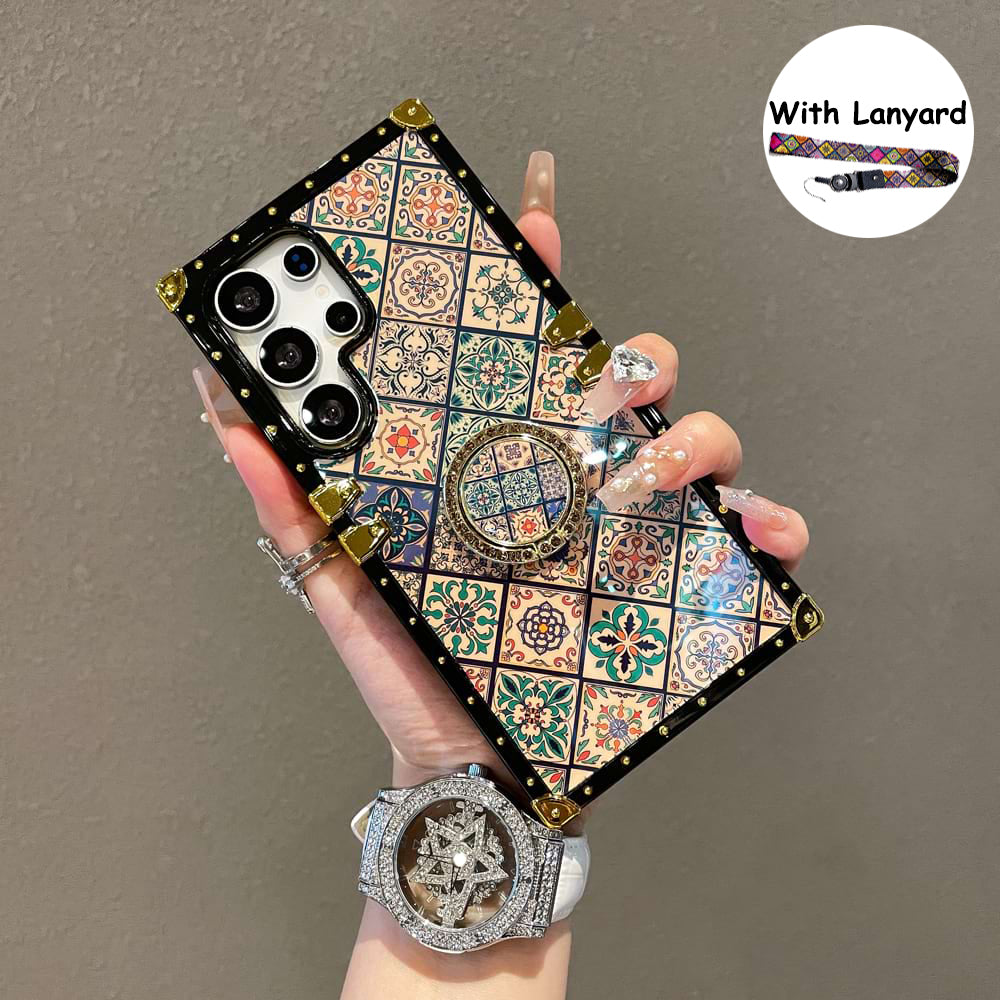 Bohemian Retro Ring Case With Lanyard for Samsung / iPhone