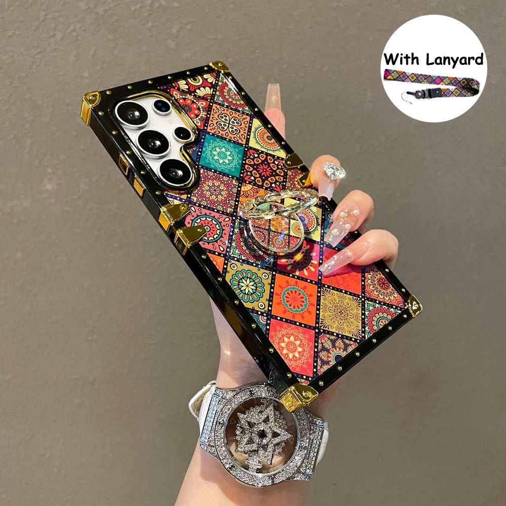 Bohemian Retro Ring Case With Lanyard for Samsung / iPhone
