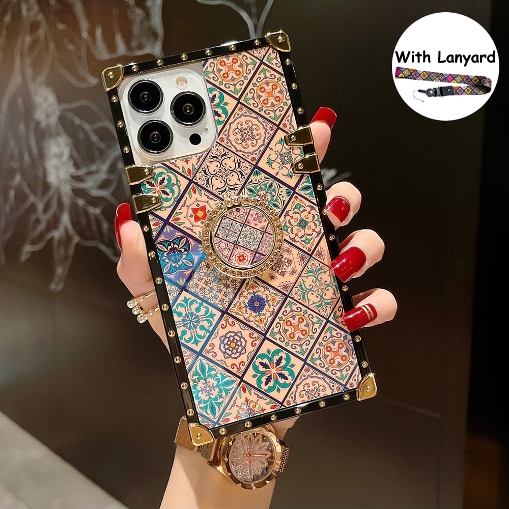 Bohemian Retro Ring Case With Lanyard for Samsung / iPhone