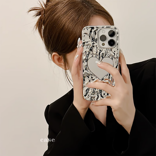 Wrinkled Heart Mirror iPhone Case