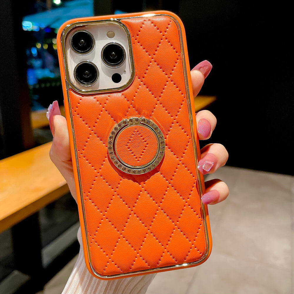 Electroplated Diamond Rotatable Ring Case for iPhone