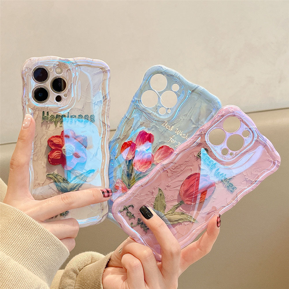 Premium Oil Painting Flower iPhone Case