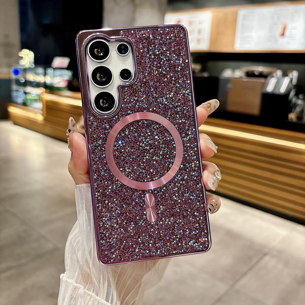 Ins Hot Luxury Diamond Glitter Magnetic Cases for Samsung / iPhone