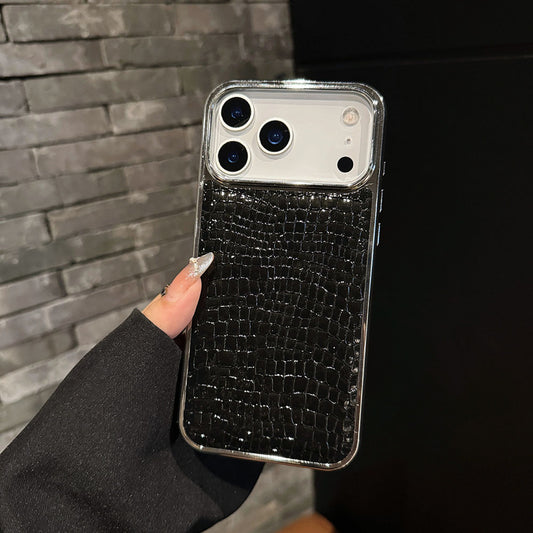 Crocodile Patterned Electroplated Phone Case For iPhone