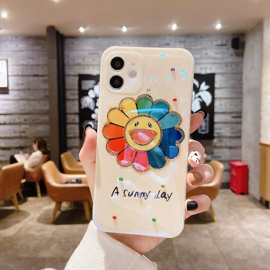 Sunflower Smiley Face iPhone Case