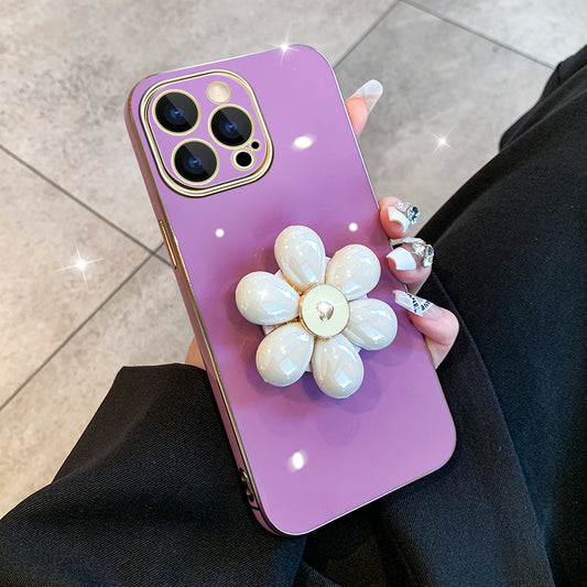 Cute Flower Stereo Bracket iPhone Case