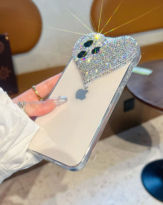 Advanced Luxury Rhinestone Heart iPhone Case