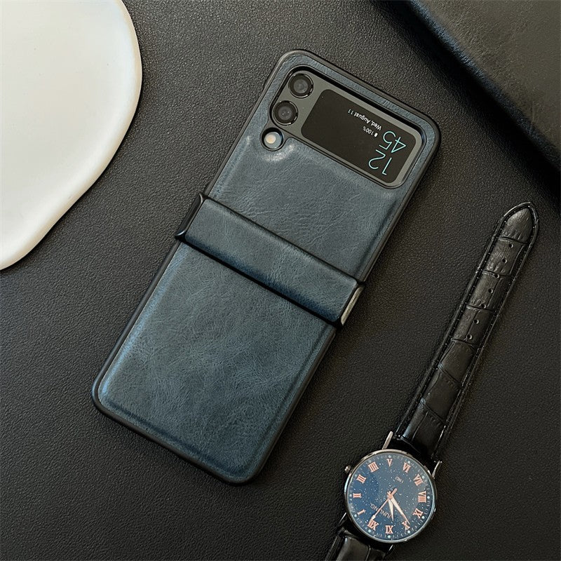 Simple Business All-inclusive Leather For Samsung Galaxy Z Flip3/4/5 Folding Case