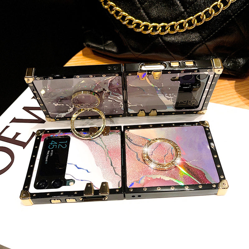 Luxurious Sands Jade With Stand For Samsung Galaxy Z Flip3/4 Case