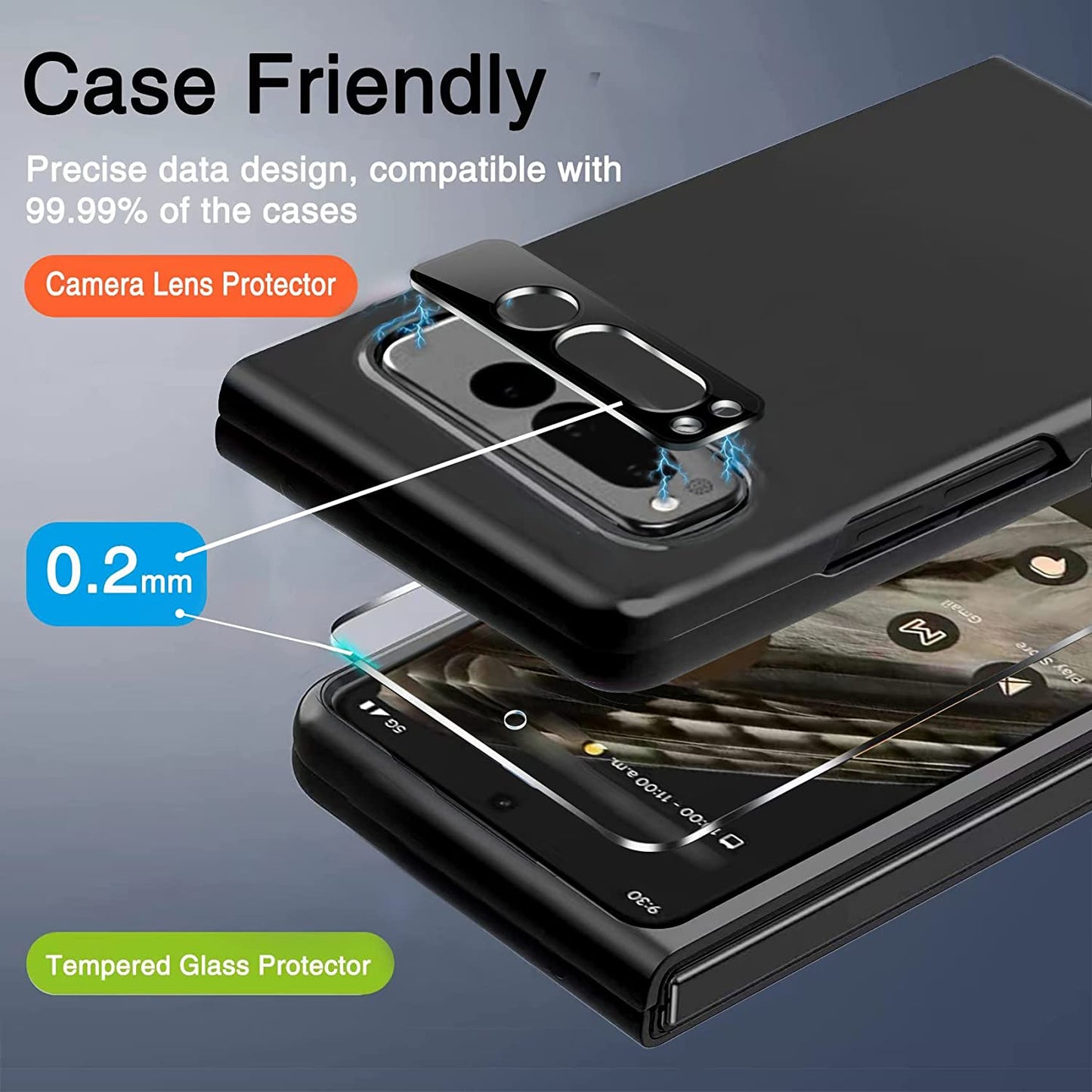 (2 Set) Protective Hydrogel Film with Camera Protector - Google Pixel Fold