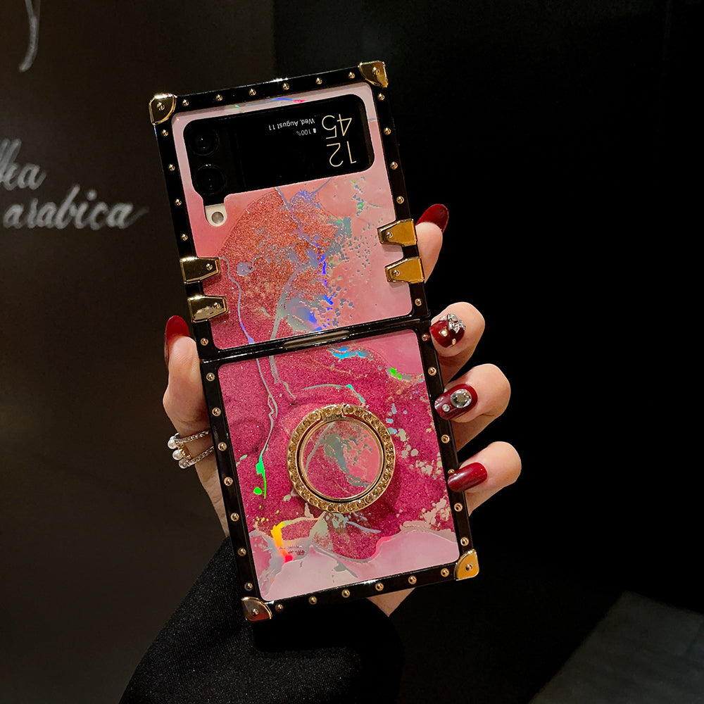 Luxurious Sands Jade With Stand For Samsung Galaxy Z Flip3/4 Case