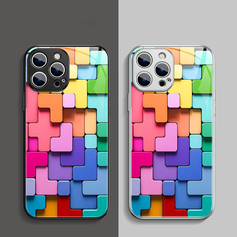 Ins Advanced Color Building Blocks iPhone Case