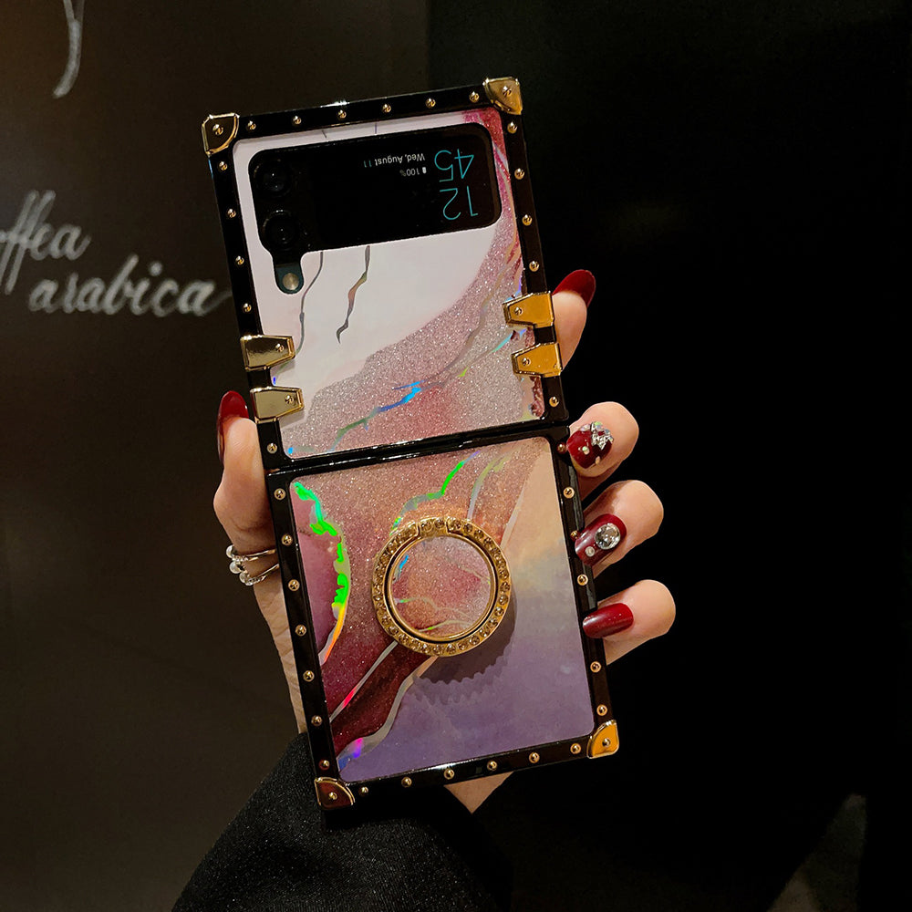 Luxurious Sands Jade With Stand For Samsung Galaxy Z Flip3/4 Case