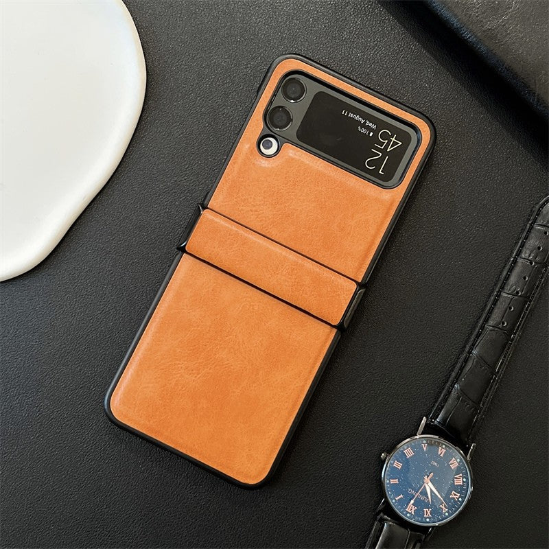 Simple Business All-inclusive Leather For Samsung Galaxy Z Flip3/4/5 Folding Case