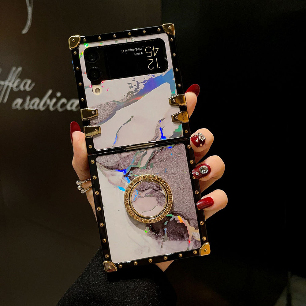 Luxurious Sands Jade With Stand For Samsung Galaxy Z Flip3/4 Case