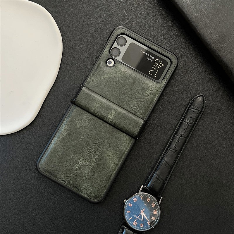 Simple Business All-inclusive Leather For Samsung Galaxy Z Flip3/4/5 Folding Case