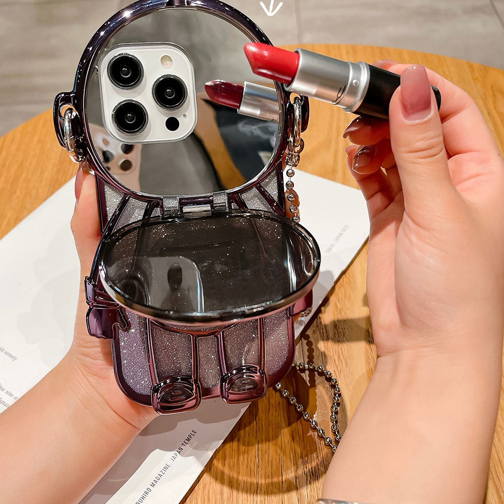 Gradient Glitter Astronaut Stand iPhone Case