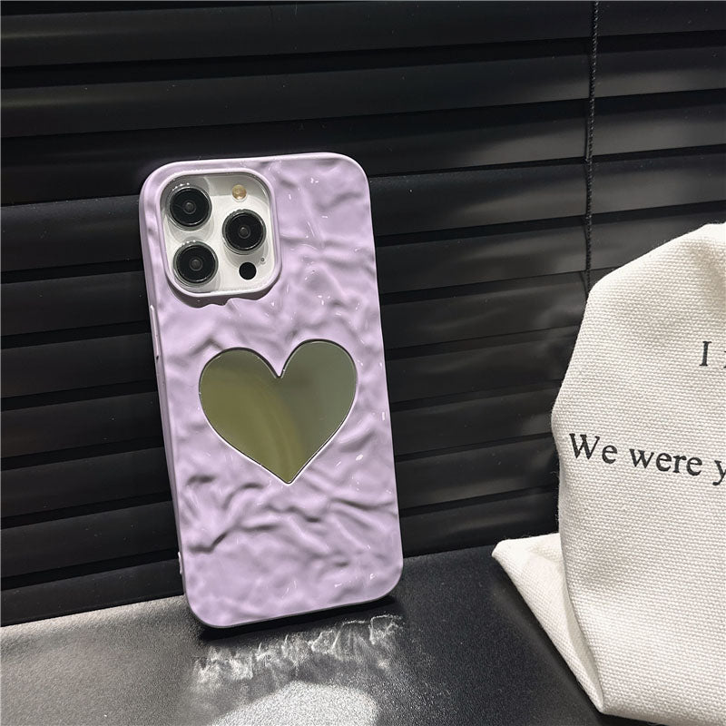 Wrinkled Heart Mirror iPhone Case