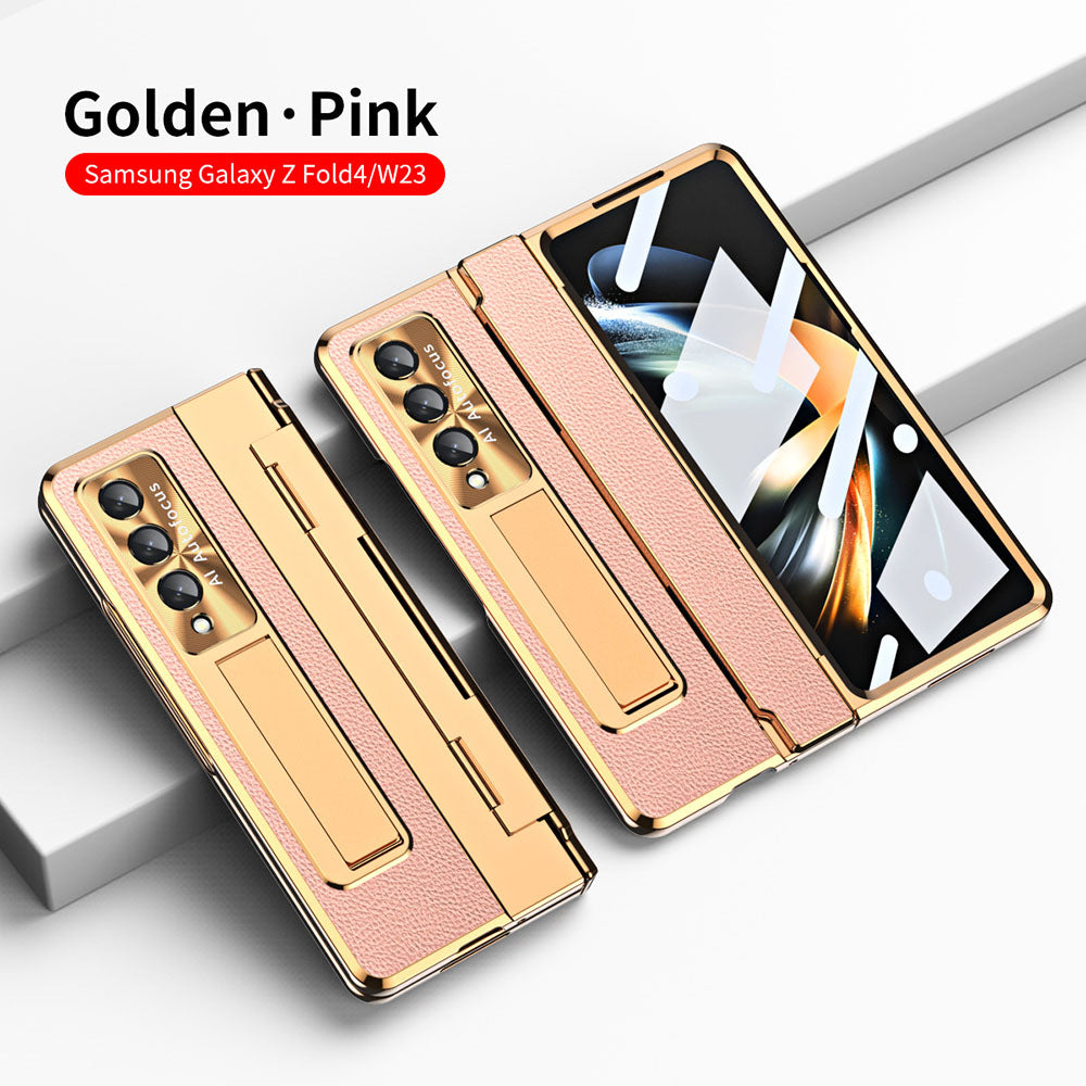 Hinge Plain Leather Folding Case Suitable For Samsung Galaxy Z Fold3/4/5