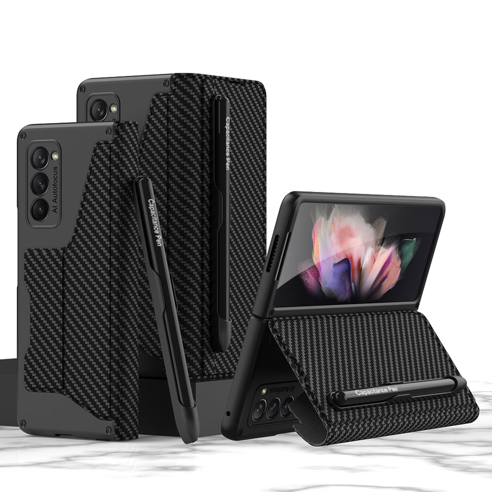 Armor Leather S Pen Slot Holder Case For Samsung Galaxy Z Fold2 | Dealggo.com