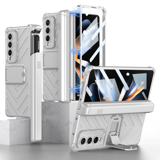 Armor Magnetic Hinge Slide S Pen Slot Screen Protector Case for Samsung Galaxy Z Fold4