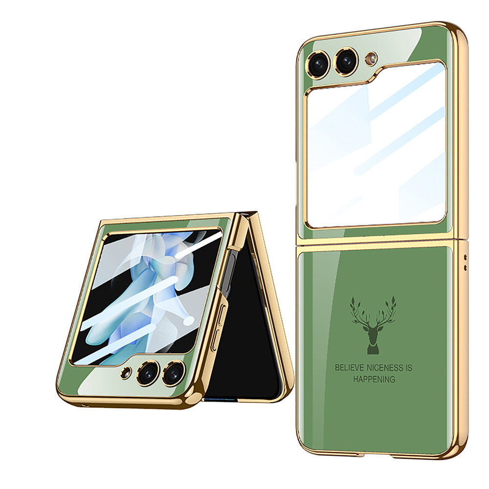 Elk Plating Glass Shell Film Integrated Case for Samsung Galaxy Z Flip5