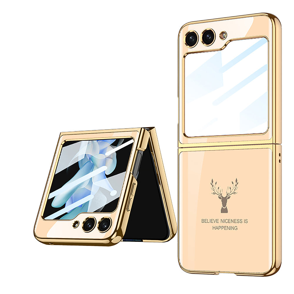 Elk Plating Glass Shell Film Integrated Case for Samsung Galaxy Z Flip5