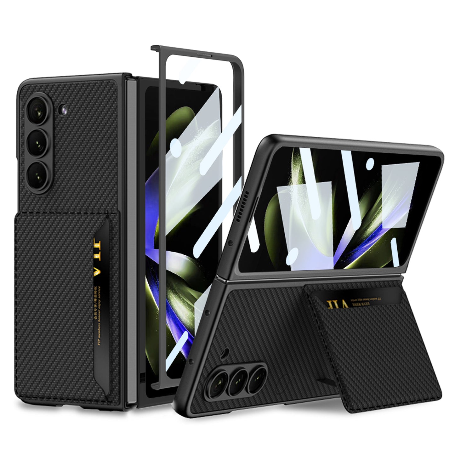 Leather Card Bag Holder Screen Protector Case for Samsung Galaxy Z Fold5