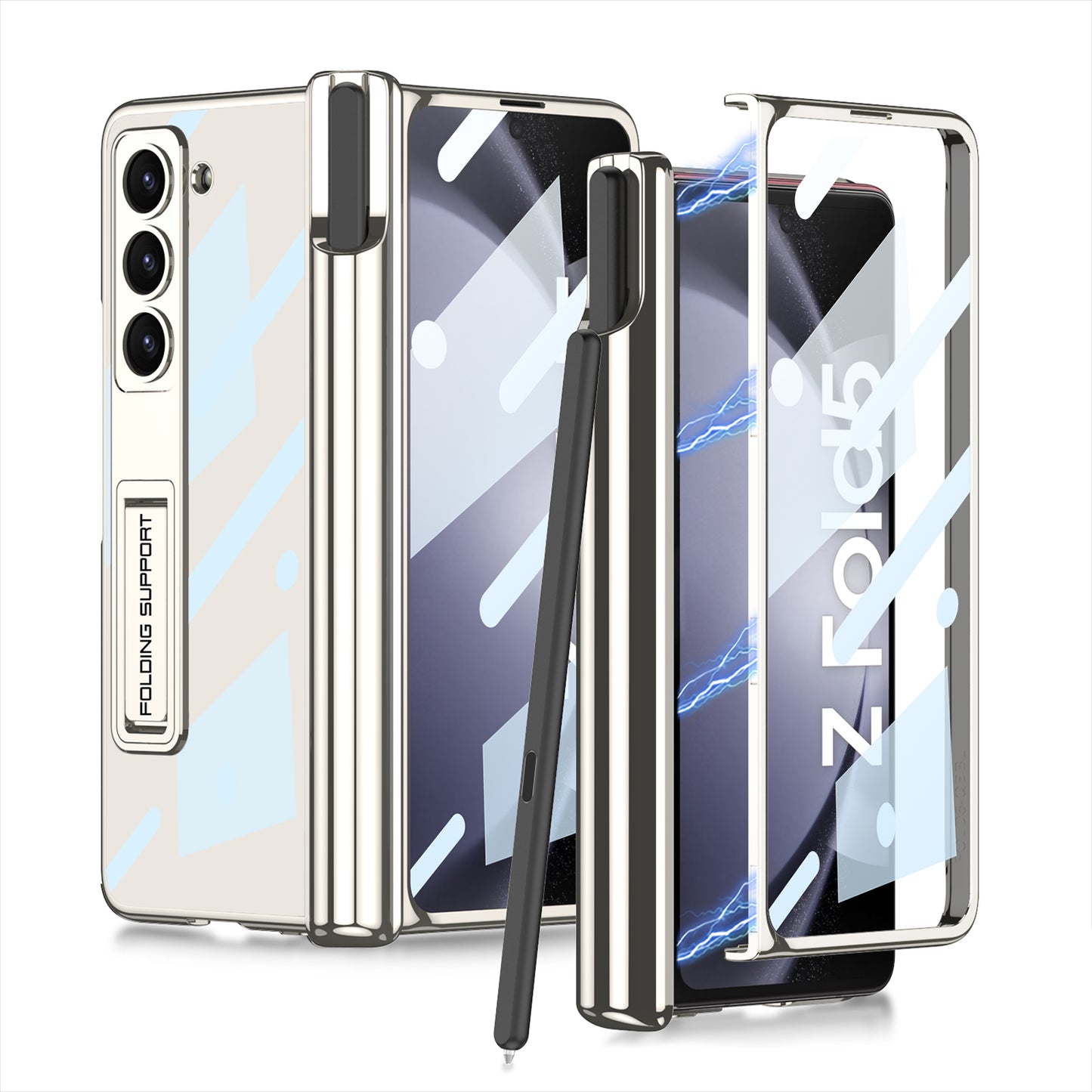 Magnetic S Pen Slot Holder Screen Protector Case for Samsung Galaxy Z Fold5