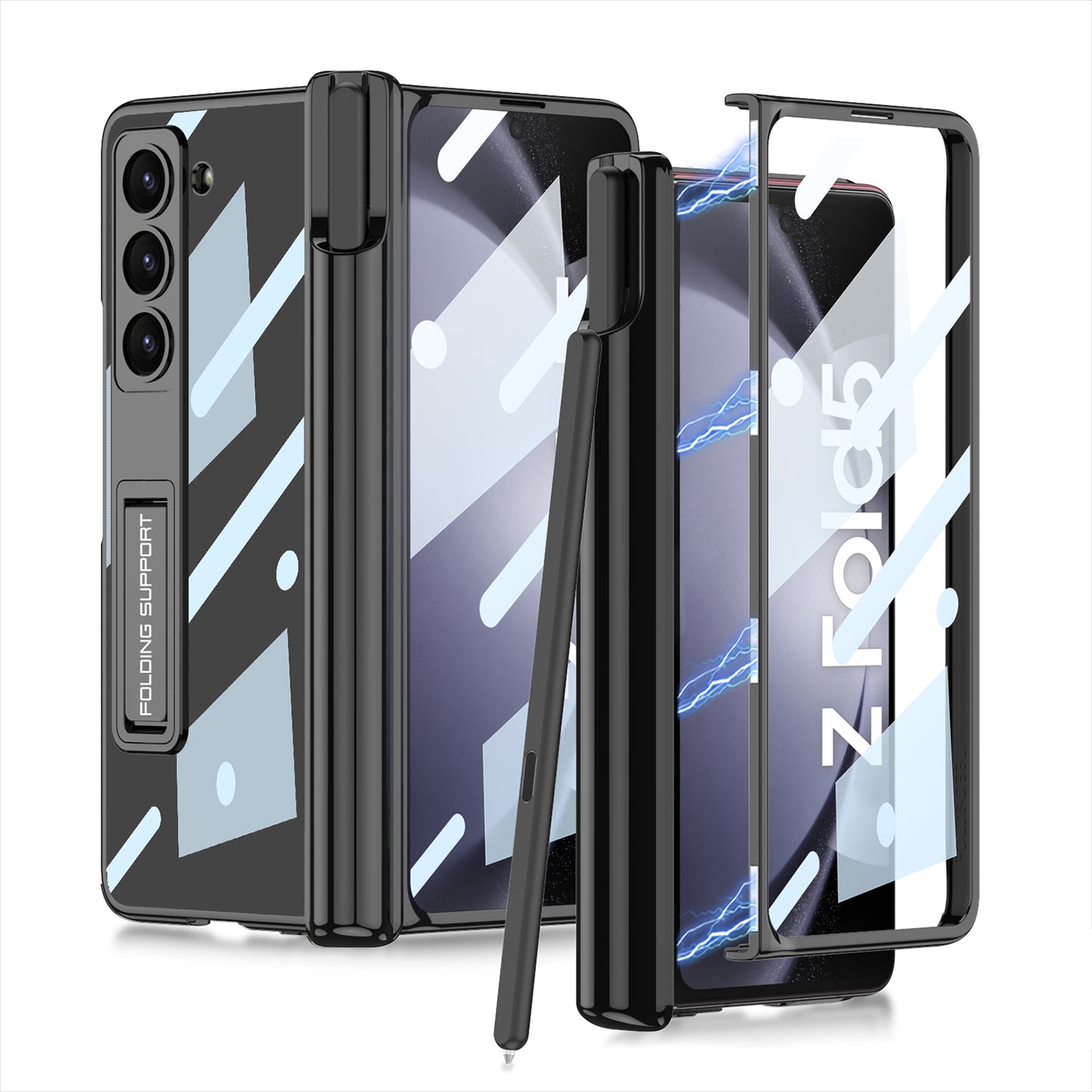 Magnetic S Pen Slot Holder Screen Protector Case for Samsung Galaxy Z Fold5