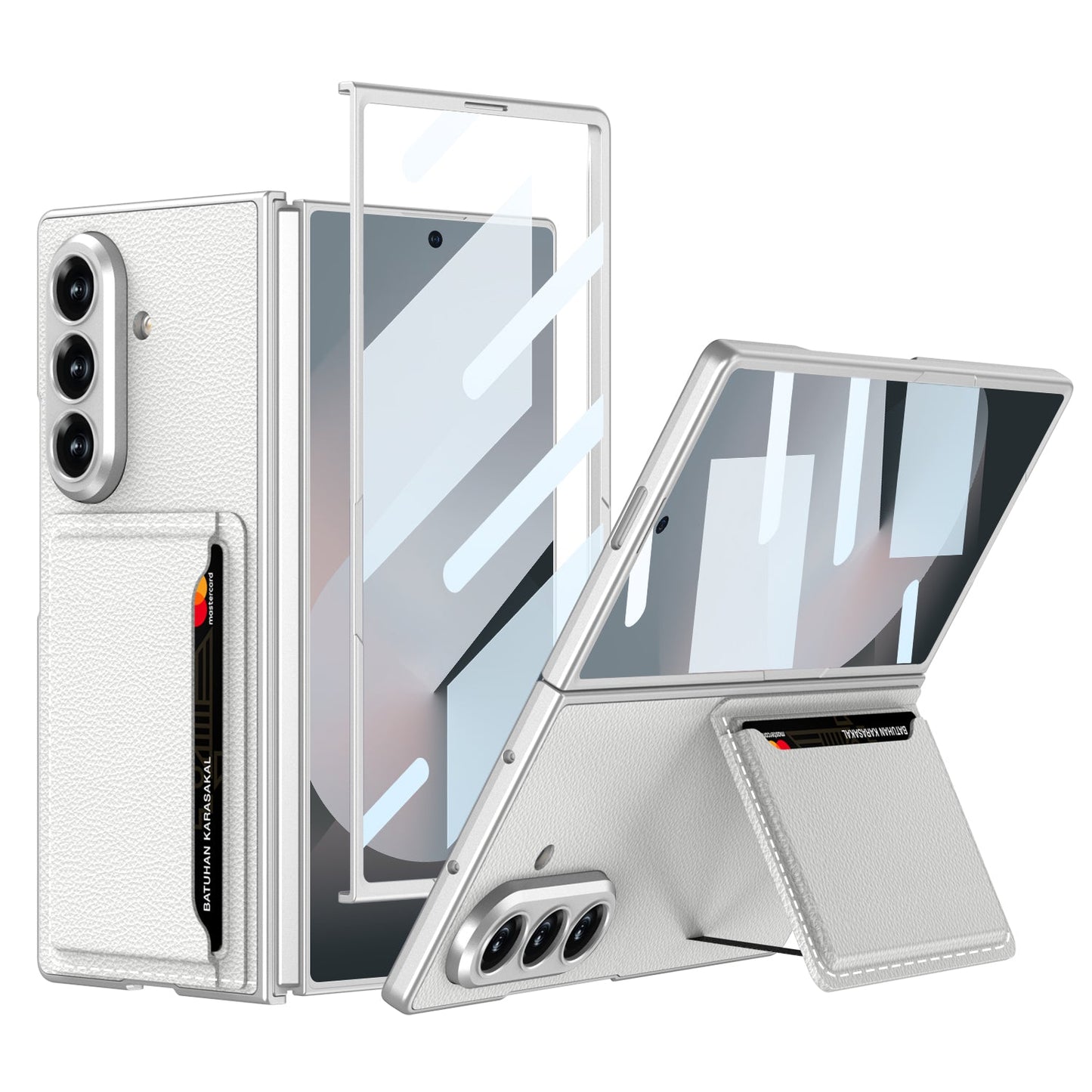 Card Bag Holder Tempered Film Integrated Leather Case for Galaxy Z Fold6