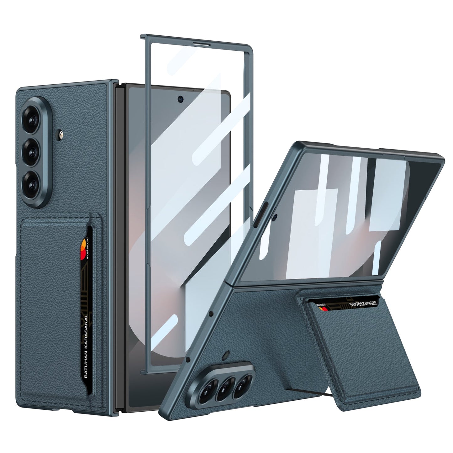 Card Bag Holder Tempered Film Integrated Leather Case for Galaxy Z Fold6