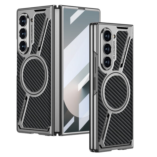 Electroplating Leather Shockproof Phone Case With Screen Protector For Galaxy Z Fold 7/6