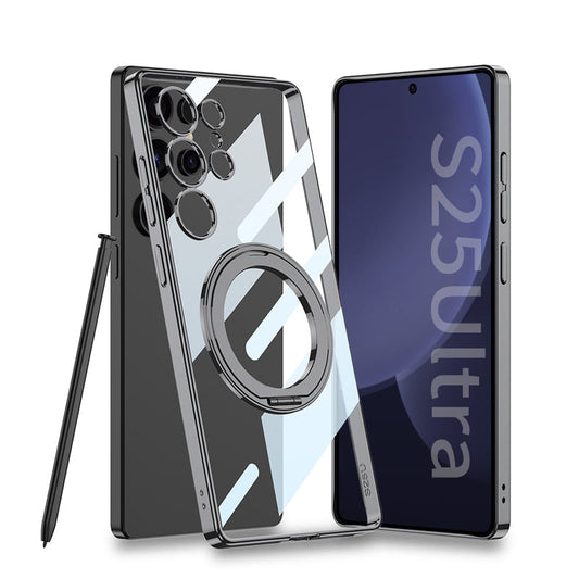 Electroplating Phantom Rotating Metal Ring Bracket Case for Galaxy S25 Ultra