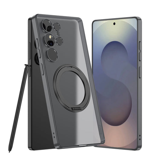 Frosted Translucent Metal Swivel Stand for Galaxy S25 Ultra