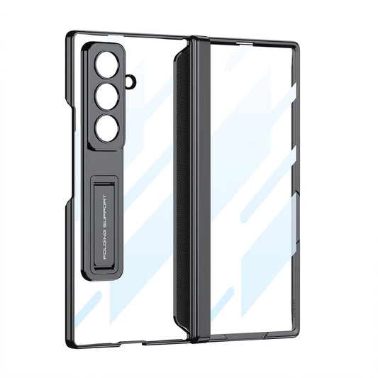 Electroplated Magnetic Hinge Kickstand Integrated Film Clear Case for Galaxy Z Fold7