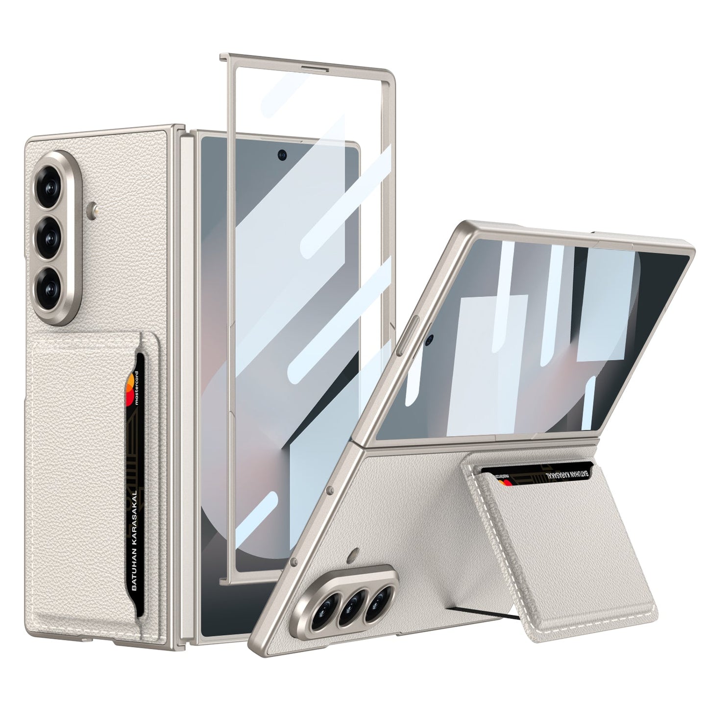 Card Bag Holder Tempered Film Integrated Leather Case for Galaxy Z Fold6