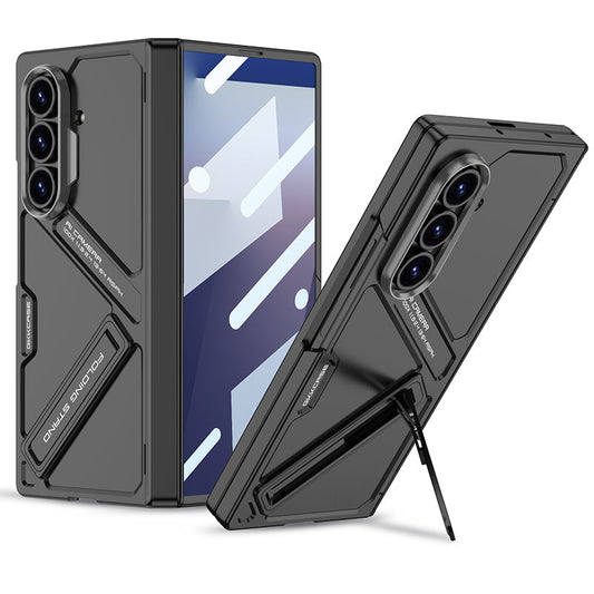 Mecha Style Magnetic Hinge Holder Film Integration Case for Galaxy Z Fold7