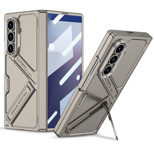 Mecha Style Magnetic Hinge Holder Film Integration Case for Galaxy Z Fold7