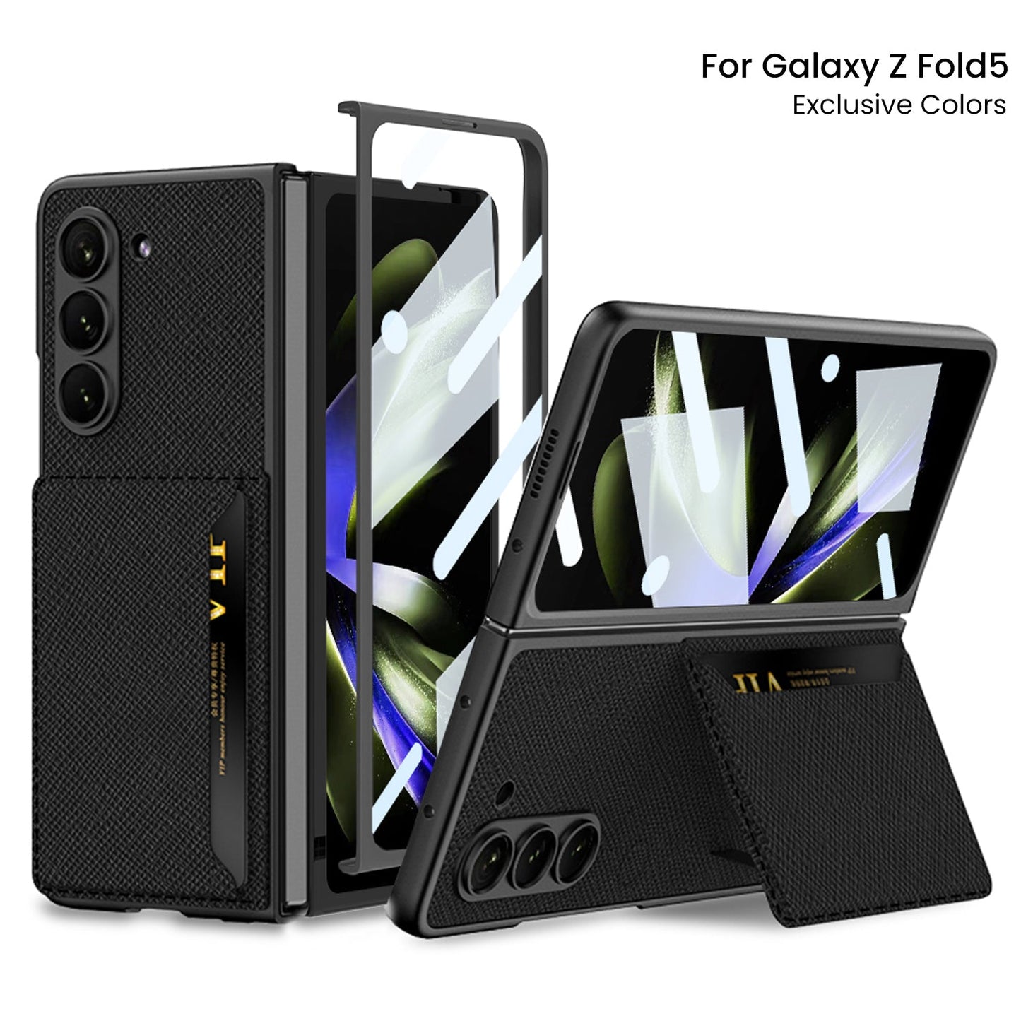 Card Bag Holder Tempered Film Integrated Leather Case for Galaxy Z Fold6