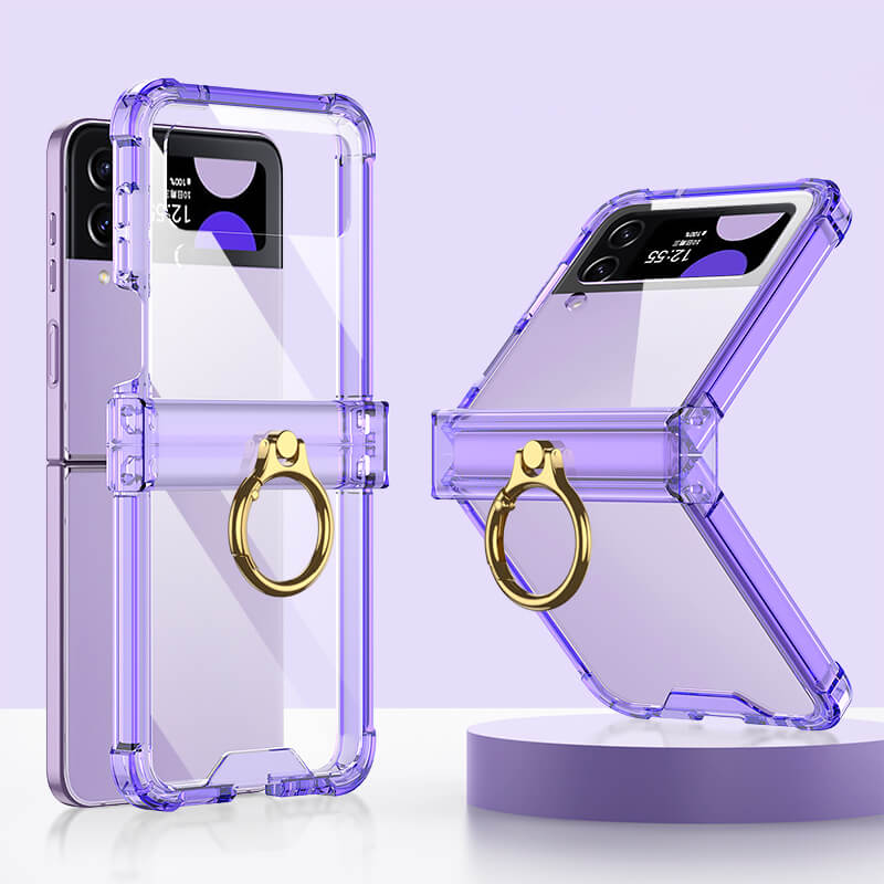 Airbag Ring Hinge Phone Case for Samsung Galaxy Z Flip5 Flip4 Flip3