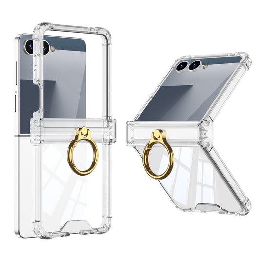 Galaxy Z Flip7 | Clear Shockproof Cover Integrated Phone Case With Ring