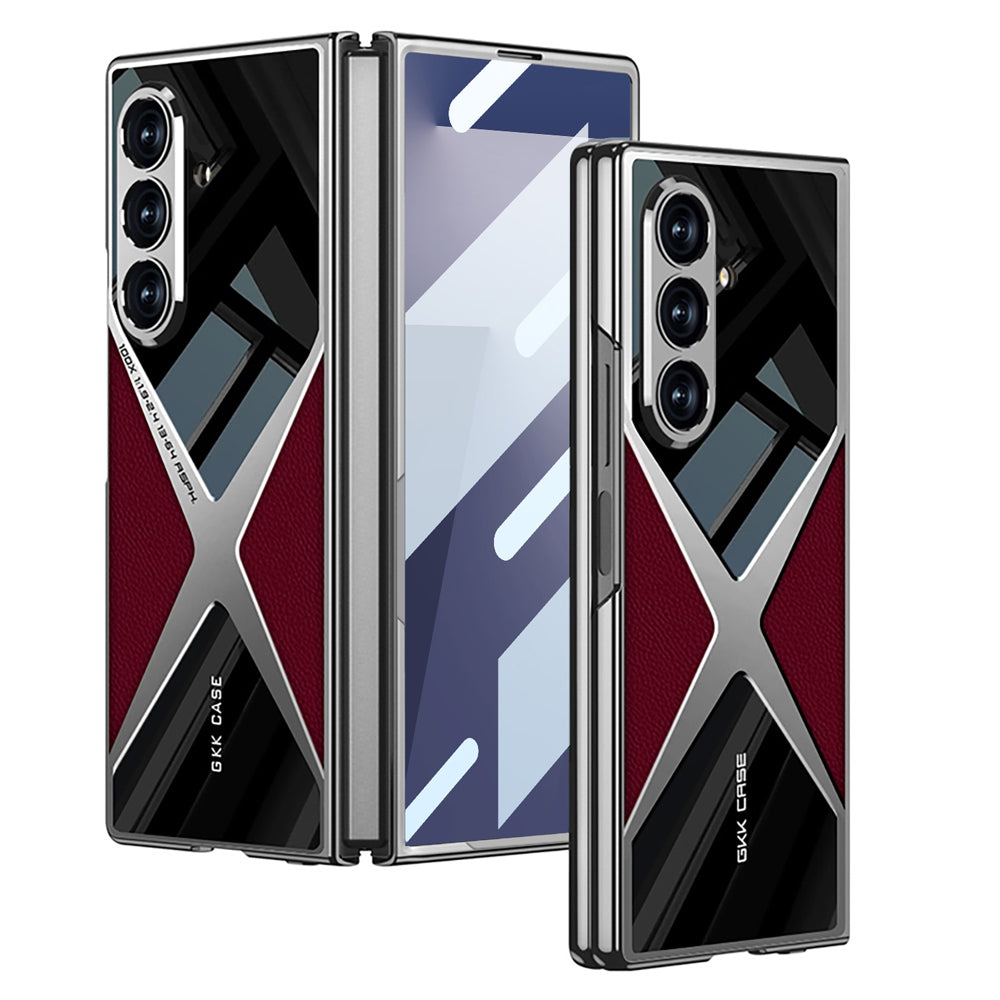 Galaxy Z Fold7 | Luxury Leather Shockproof Electroplating Phone Case