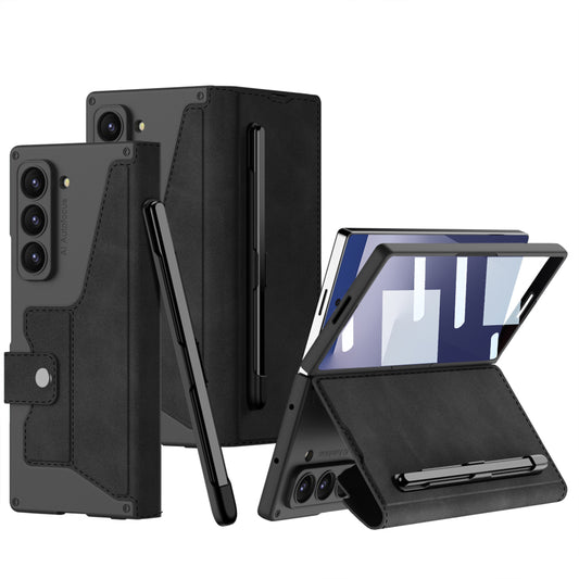 Galaxy Z Fold7 | Magnetic Foldable Waterproof Leather Phone Case