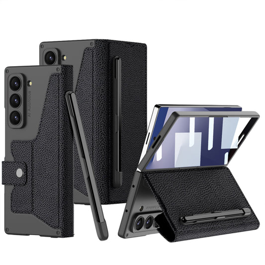 Galaxy Z Fold7 | Magnetic Foldable Waterproof Leather Phone Case