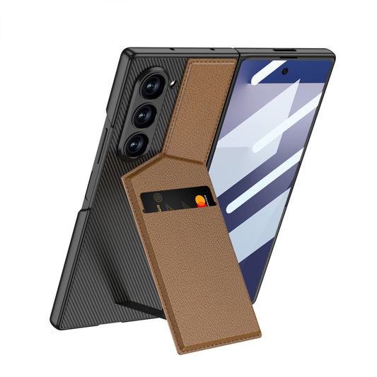 Galaxy Z Fold7 | Rotatable Leather Phone Case With Card Holder