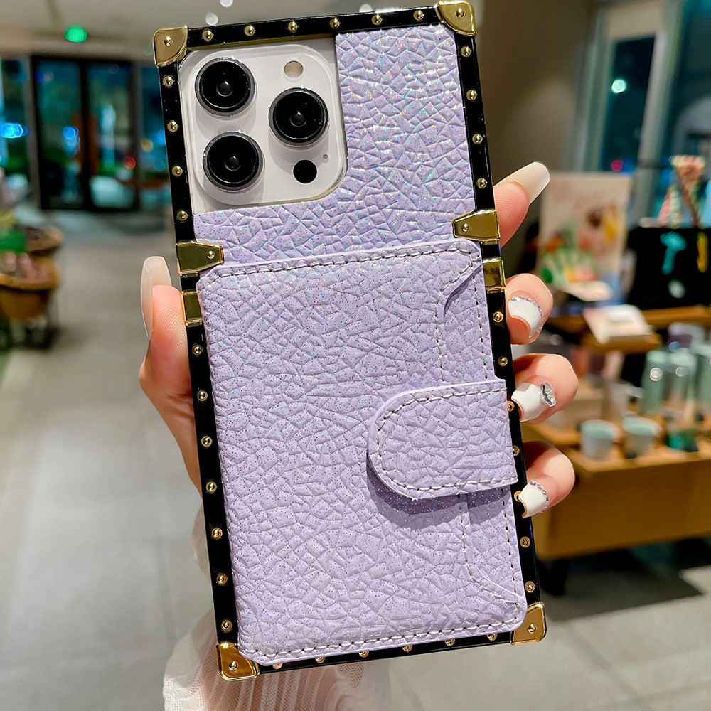 Shiny Gold-plated Leather iPhone Case