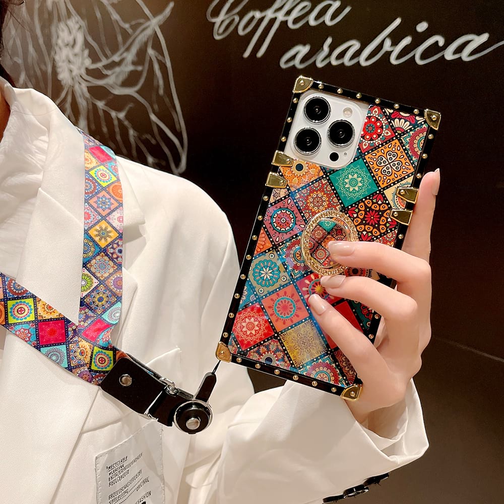 Bohemian Retro Ring Case With Lanyard for Samsung / iPhone