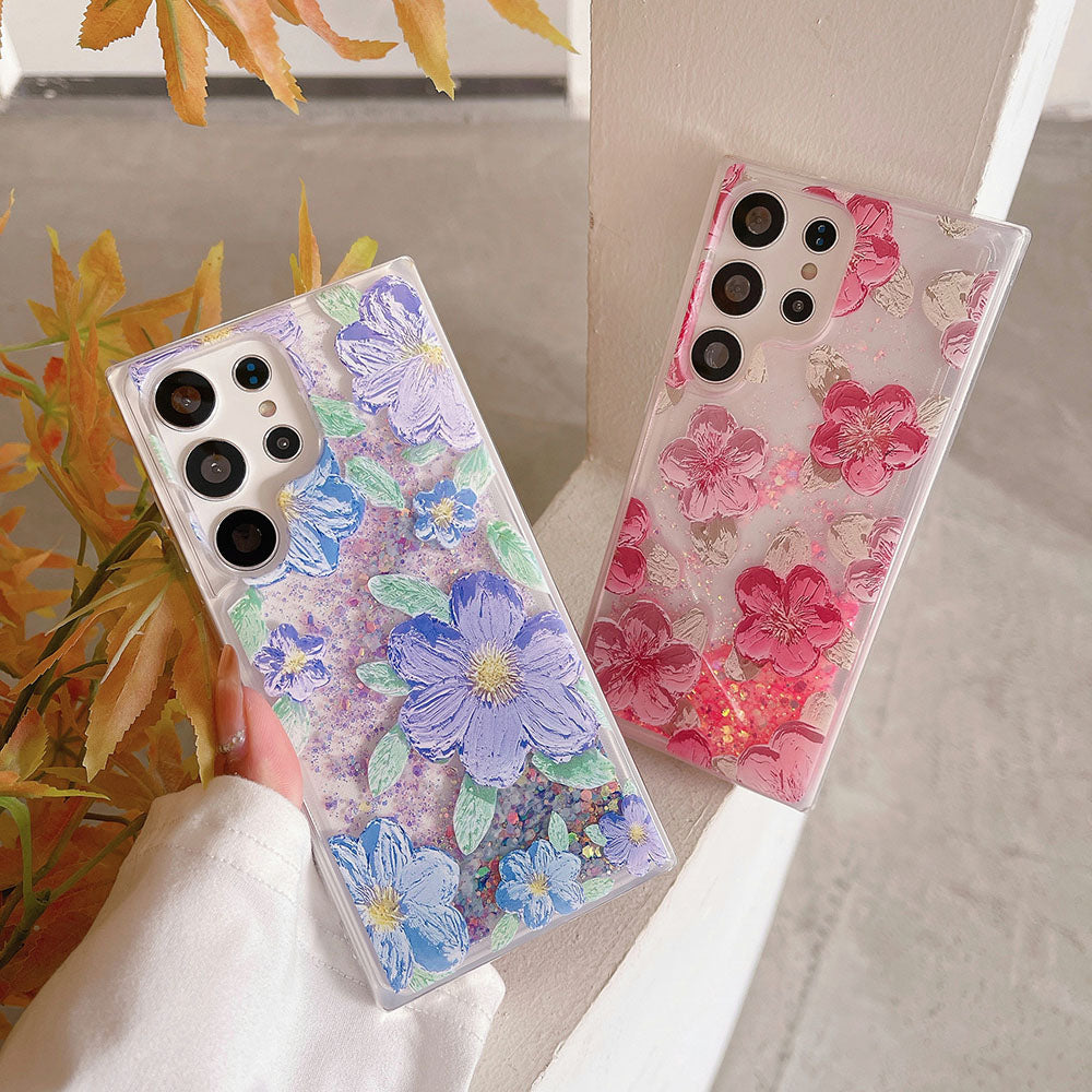 Quicksand Oil Painting Flower Samsung Case